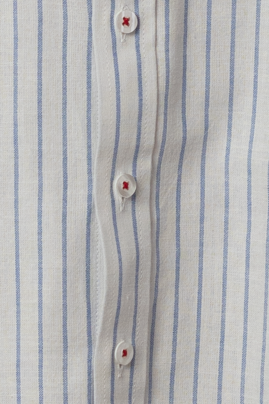 Camisa de lino (Rayas azules)