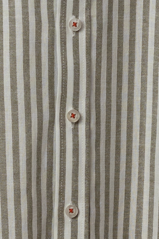 Camisa de lino (Rayas verdes)