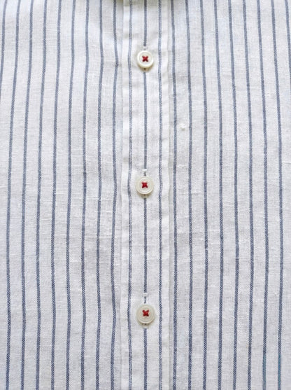 Camisa de lino (Rayas azules)