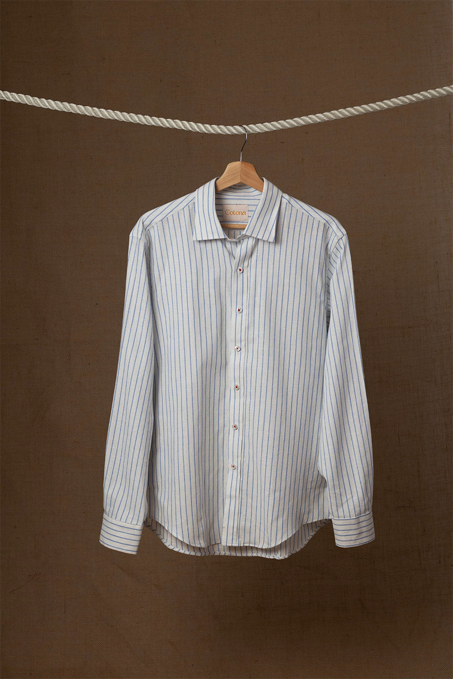 Camisa de lino (Rayas azules)