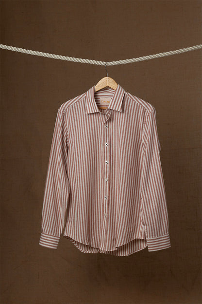 Camisa de lino (Rayas rojas)