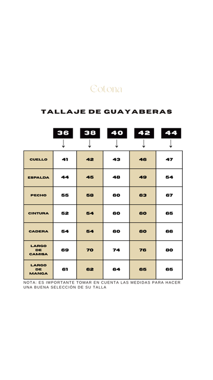 Guayabera clásica (Línea calada)