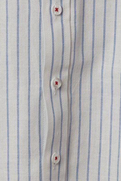 Camisa de lino (Rayas azules)