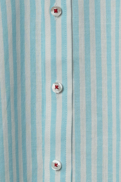Camisa de lino (Rayas celestes)