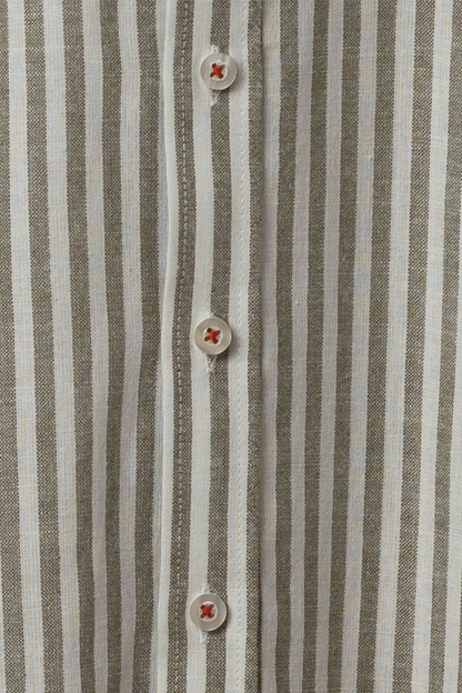 Camisa de lino (Rayas verdes)